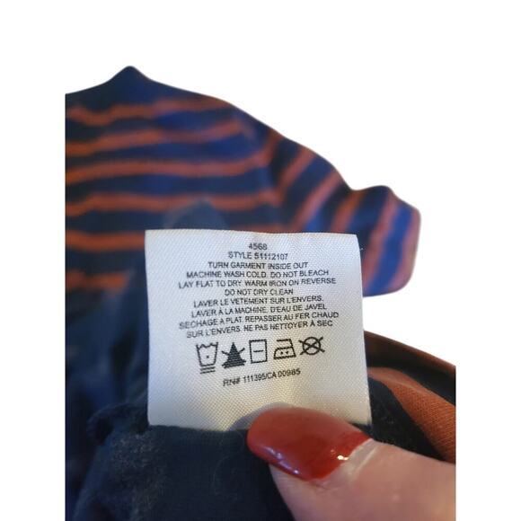 Tory Burch striped Pima cotton t shirt lightweight with Logo! Medium - Picture 6 of 6